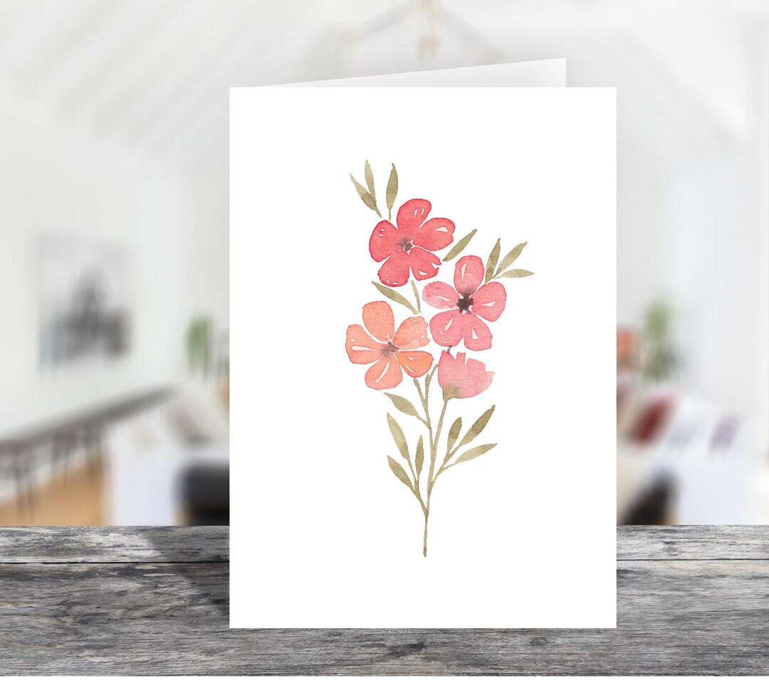 4x6 Printable Portrait Flat Note Card With Envelope 1381/printable ...