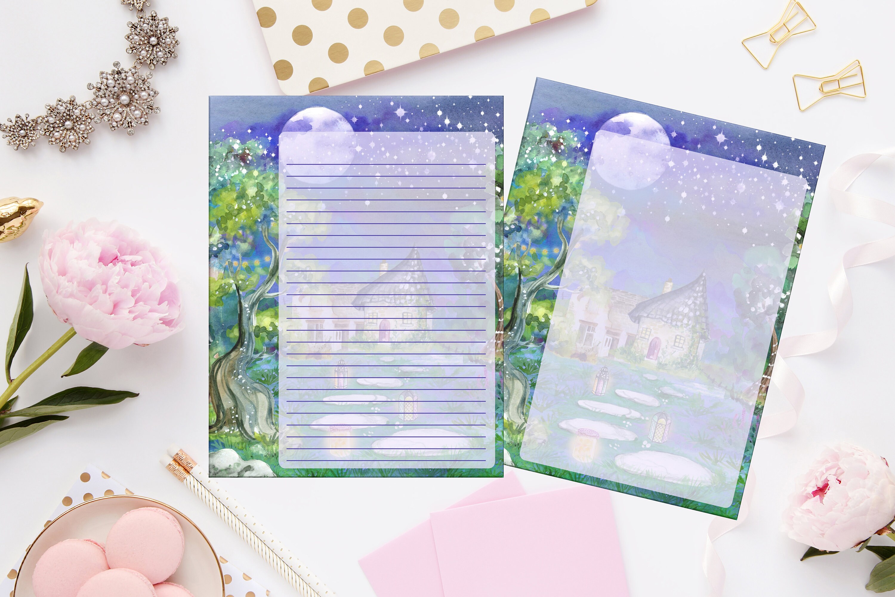 Printable Stationery Starry Night 8 5x11 670 grunge Etsy Printable Stationery Starry Night 8 5x11 670 grunge Etsy