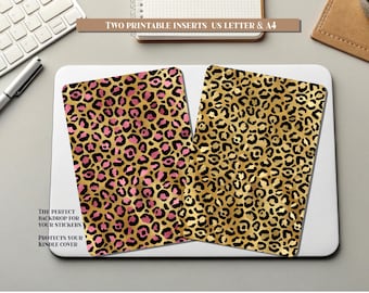 ヒョウ柄プリント Kindle インサート 2 枚セット US レター & A4/デジタル Kindle インサート/デジタル チーター ペーパー インサート/Kobo/Onyx Boox/INSERT21