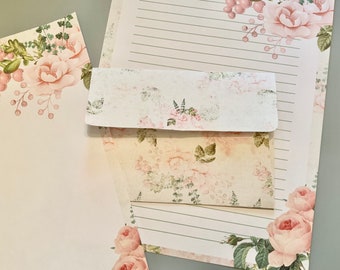 papeterie imprimable vintage Bloom avec enveloppe imprimable 8.5x11 825/Enveloppe imprimable/Téléchargement instantané/Papier doublé numérique/Papier d’écriture