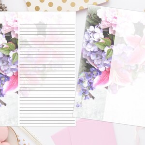 Hydrangea Bouquet Printable Stationery 8.5x11 905/Printable Note Paper/Digital Paper/Printable Envelope/Printable Stationery/Printable Notes