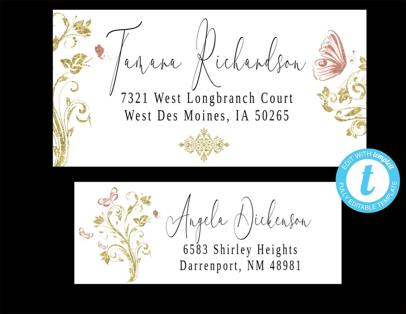Printable Butterfly Address and Return Labels/avery Label 5263 & 8160