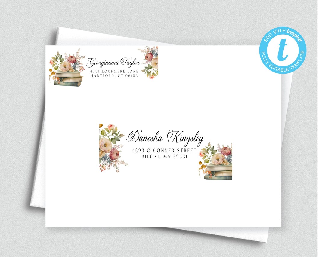 Floral Victorian Printable Address and Return Labels/printable Floral ...