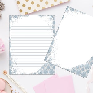 Slate Blue Printable Stationery 8.5x11 257/Printable Note Paper/Printable Envelope/Printable Stationery/Printable Notes/Blank Notes