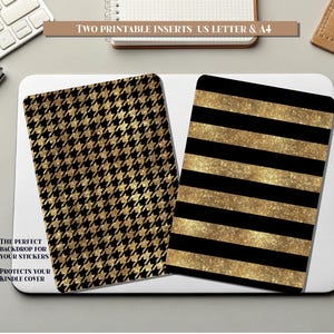 Set Of Two Stripe Houndstooth Printable Kindle Inserts US Letter & A4/Kobo/Onyx Boox/Digital Paper Insert for E Reader/INSERT23