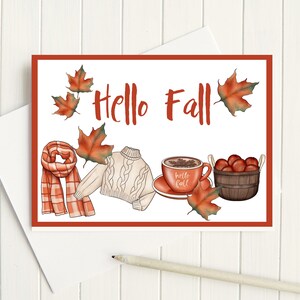 5x7 Zeichen des Herbstes druckbare flache Notizkarte & Zeltkarte mit Umschlag 1437/Sofortiger Download/Herbstnotizkarte/druckbare Grußkarte