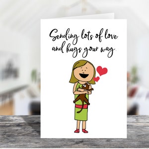 5x7 Sending Lots of Love Druckbare Flache Notiz Portrait Karte 1528/druckbare Briefumschlag/Sofort Download/Lustige Gute Besserung/Gute Besserung Karte