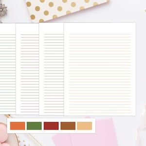 Color Palette 10 Printable Stationery 8.5x11 1102/Printable Note Paper/Printable Envelope/Printable Stationery/Writing Paper
