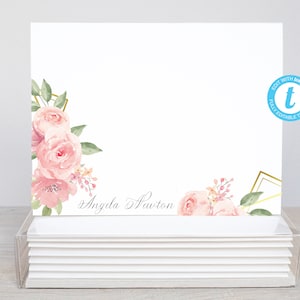 Personalisierte druckbare bearbeitbare flache einseitige Notizkarte / 5,5 x 4,25 Templett / bedruckbarer Umschlag / bearbeitbare Notizkarte / Q