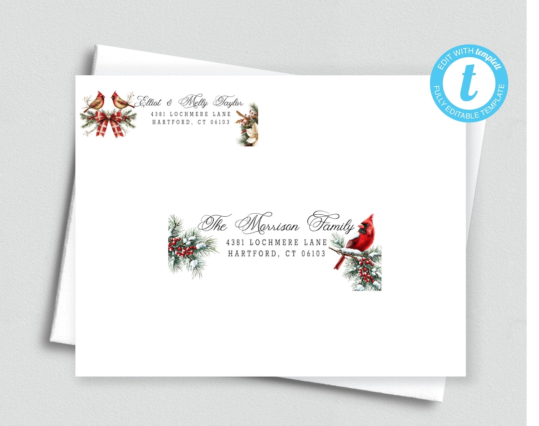 Christmas Printable Mailing-return Address Labels/avery Label 5263