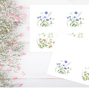 Wildflowers biglietto di auguri piatto stampabile e biglietto da tenda 1275/Download immediato/Busta stampabile/Biglietto di auguri fai da te stampabile/Biglietto di auguri a tenda stampabile