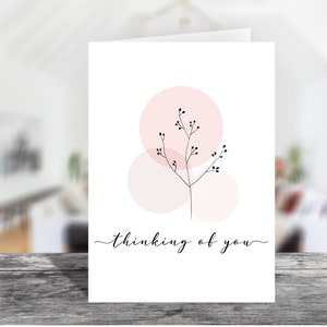 5x7 Thinking of You Printable Flat Note Portrait Karte mit Umschlag 1516/Sofort Download/druckbare Thinking of You Karte/Ermutigungskarte