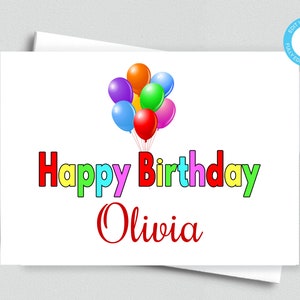 Carte personnalisée imprimable joyeux anniversaire tente pliée/5 x 7 Templett/carte d'anniversaire imprimable/enveloppe imprimable/carte d'anniversaire pour enfants