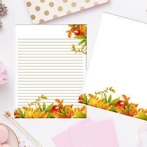 Feuilles d’automne Papeterie imprimable 8.5x11 682/Papier numérique/Enveloppe imprimable/Téléchargement instantané/Papier doublé numérique/Papeterie imprimable