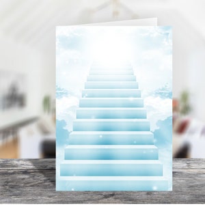 Treppe 4x6 Druckbares Portrait Flache Notizkarte mit Umschlag 1494/Sofort Download/Tiefste Mitleid Karte/Beileidskarte/Denken an Dich