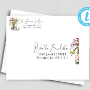 Printable Editable Address and Return Labels/Avery Label 5263 & 8160/Templett/Address Label Template/Custom Digital Address Label/ADDY 10