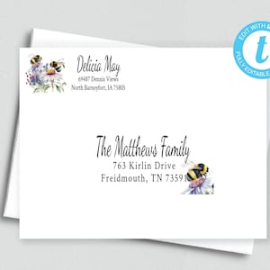 Printable Editable Address and Return Labels/Avery Label 5263 & 8160/Templett/Address Label Template/Custom Digital Address Label/ADDY 18