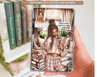 Boek binge afdrukbare Kindle-invoeging US Letter en A4/digitale E-lezer invoeging/digitale Kindle-invoeging/afdrukbare Black Girl Kindle-invoeging/INSERT16