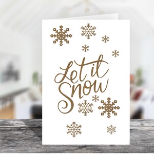 Let It Snow 4x6 Printable Portrait Flat Note Card avec enveloppe 1498 / Téléchargement instantané / Carte de temps d’hiver / Let It Snow Carte de vœux