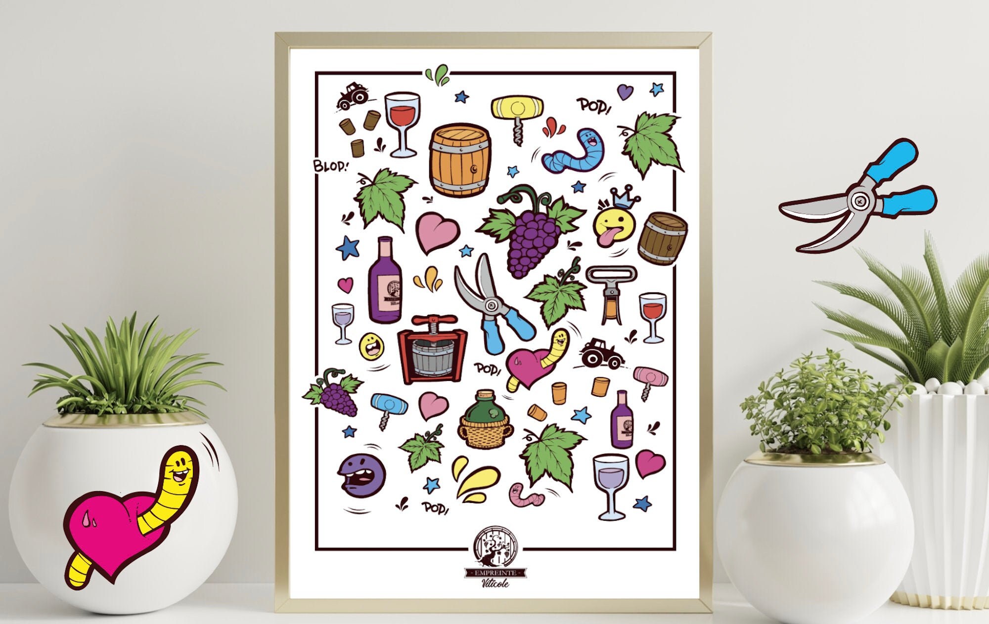 Affiche Pop Art Mets de La Couleur Dans Ta Vigne