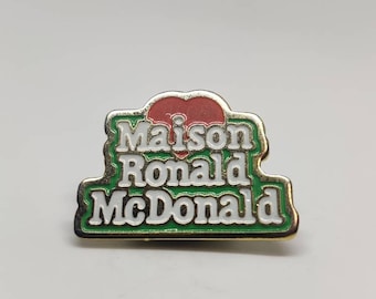 Vintage Maison Ronald McDonald enamel pin badge. Fast food collectable vintage advertising