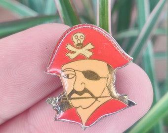 Pirate vintage enamel lapel pin.