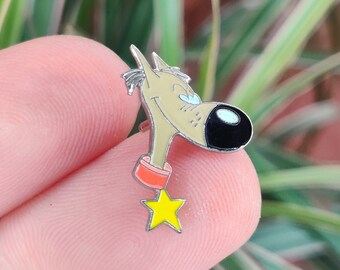 Rantanplan Lucky Luke cowboy vintage enamel lapel pin badge.