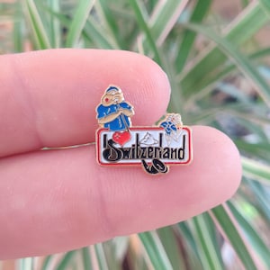 Switzerland vintage enamel lapel pin badge, stars and Stripes.