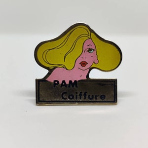 PAM Coiffure Vintage Französisch Friseur Salon Pin Abzeichen.