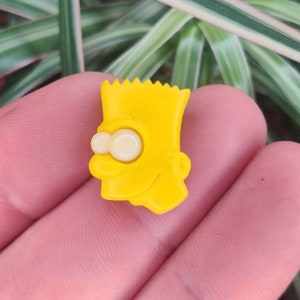 Bart Simpson 3d vintage plastic pin badge, Matt Groening Bart Simpson, cartoon