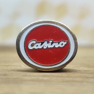 Casino French supermarket Vintage enamel lapel pin badge.