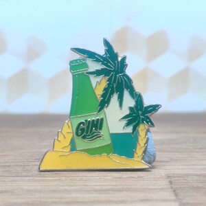 Gini Französisch Zitrone trinken Emaille Pin Abzeichen. Hut Krawatte Revers Schal Tasche Jeans oder Lederjacke. Vintage retro Sammler-Werbegeschenk.
