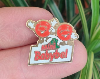 Mini Babybel vintage enamel pin badge.