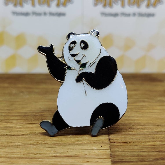 Cartoon panda lapel pin badge - image 1