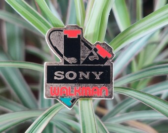 Sony Walkman vintage enamel lapel pin badge.