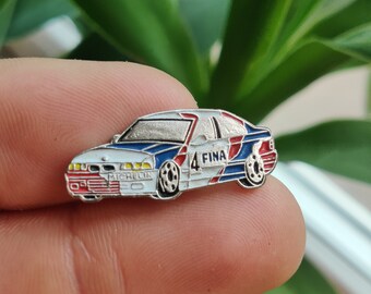 BMW 3 series DTM race car vintage enamel lapel pin badge.