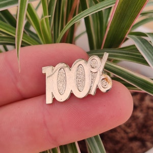 100% gold tone vintage brooch back pin badge.