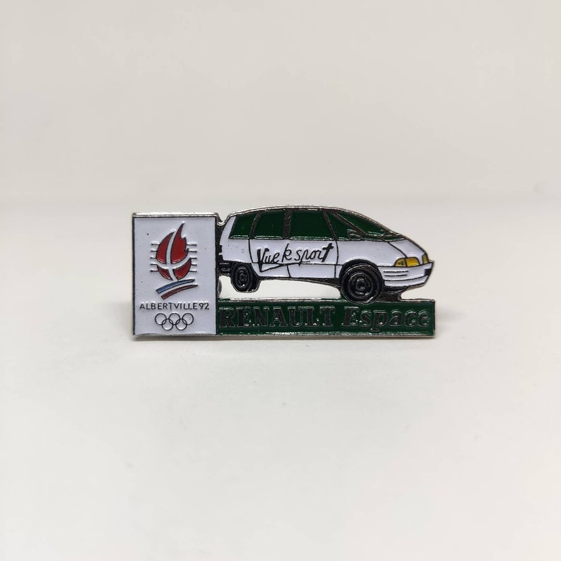 Renault Espace enamel pin badge, Albertville 1992 winter Olympics. image 2
