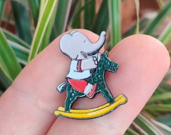 Babar the elephant vintage enamel lapel pin badge.