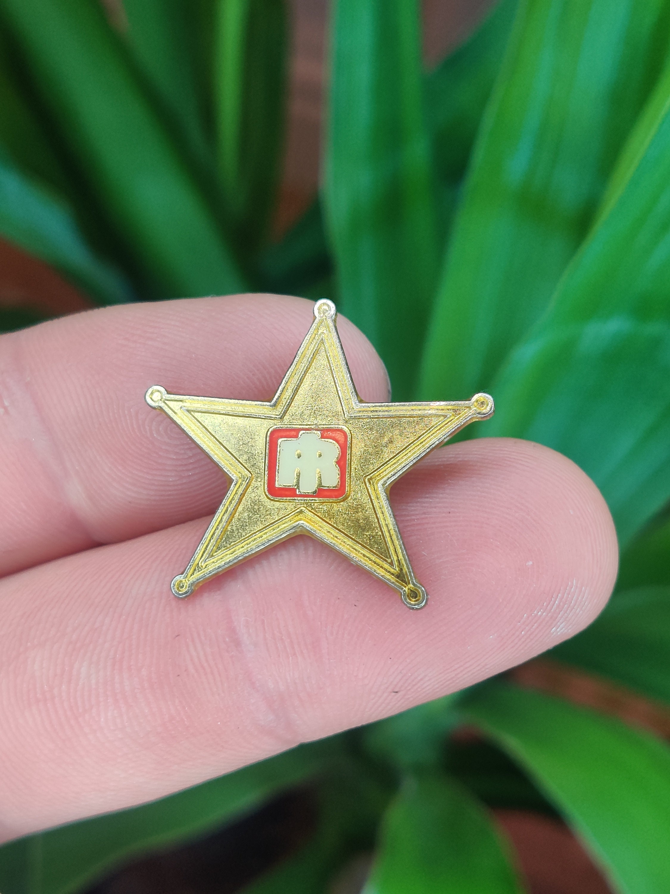 Rockstar energy drink vintage enamel pin badge.