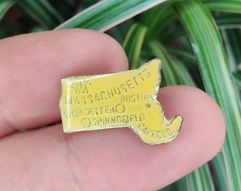 Massachusetts vintage enamel lapel pin badge.