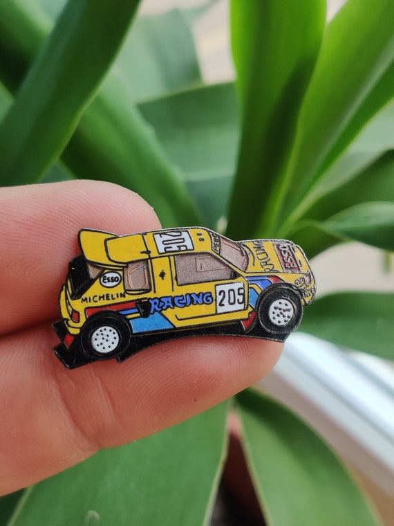 Peugeot Dakar Rally 1990 race car vintage enamel … - image 2