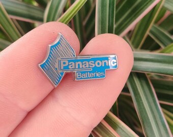 Panasonic Batteries vintage enamel lapel pin badge.