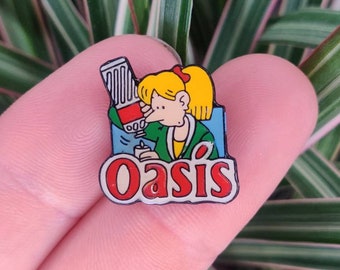 Oasis vintage enamel lapel pin badge.