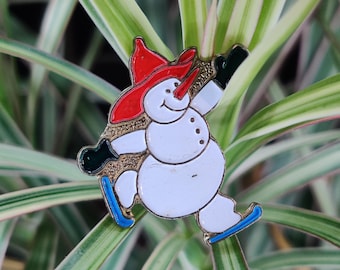 アイススケートの鳥のビンテージ エナメル ラペルピンバッジ