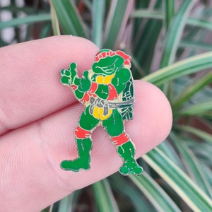 TMNT Michaelangelo vintage enamel lapel pin badge.