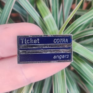 Cotra Angers french bus ticket pin vintage enamel lapel pin badge.