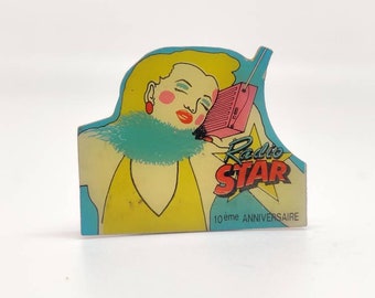 Radio star vintage pin badge, 80s 90s.