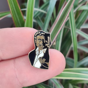 Johnny Hallyday vintage enamel pin, rock and roll.