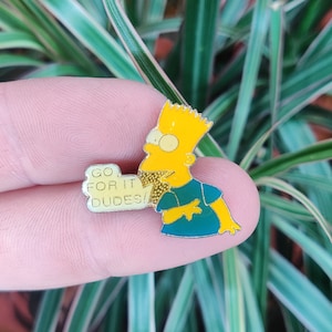 Bart Simpson vintage pin badge, Matt Groening Bart Simpson, cartoon